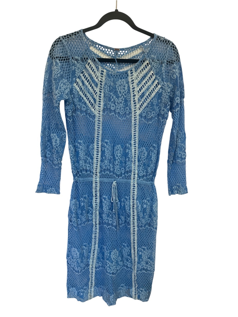 Free People Blue Crochet Lace Swim Coverup Dress